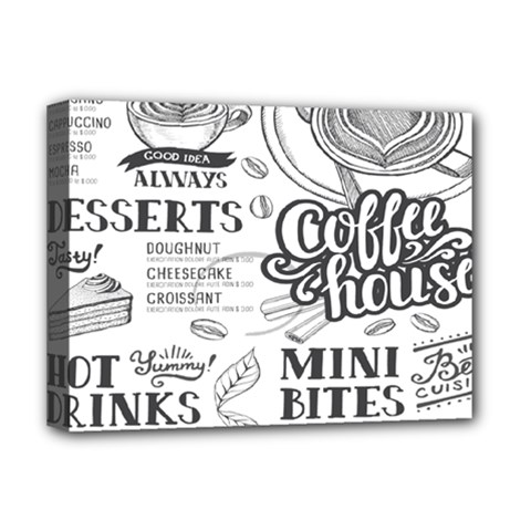 Vintage Coffee-tea-cafe-hamburger-menu-coffee-shop-menu Deluxe Canvas 16  X 12  (stretched)  by Jancukart
