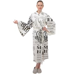 Vintage Coffee-tea-cafe-hamburger-menu-coffee-shop-menu Maxi Velour Kimono by Jancukart