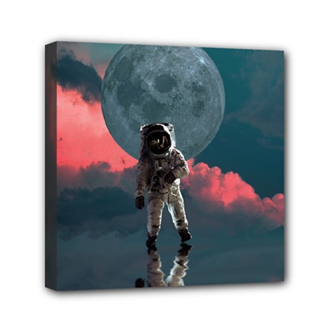Astronaut-moon-space-nasa-planet Mini Canvas 6  X 6  (stretched) by Jancukart