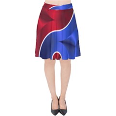 Yin Yang Eastern Asian Philosophy Velvet High Waist Skirt by Jancukart