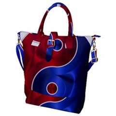 Yin Yang Eastern Asian Philosophy Buckle Top Tote Bag by Jancukart