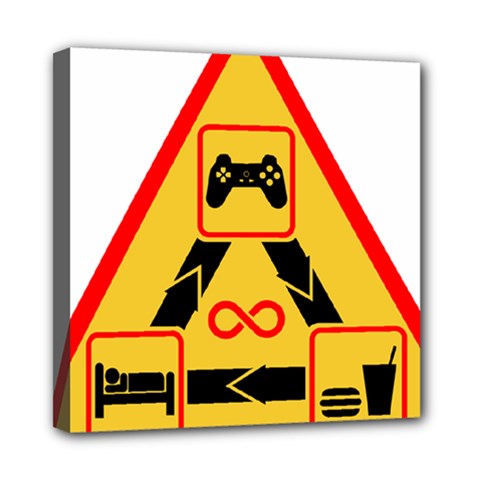Gamer-geek-video-game-sign-fan Mini Canvas 8  X 8  (stretched) by Jancukart