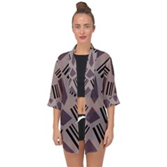 Abstract Pattern Geometric Backgrounds   Open Front Chiffon Kimono by Eskimos