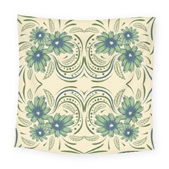 Folk Flowers Print Floral Pattern Ethnic Art Square Tapestry (large) by Eskimos