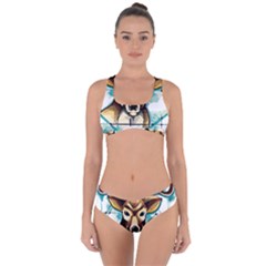 Deer-unicorn-tattoo-drawing-vector-watercolor Criss Cross Bikini Set by Jancukart