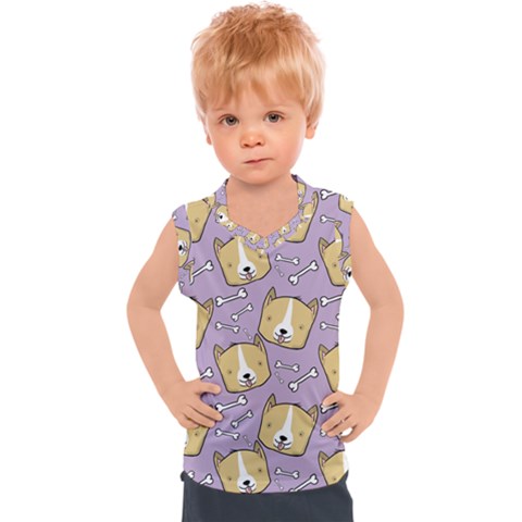Corgi Pattern Kids  Sport Tank Top by Sudhe