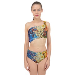 Colorful Structure Spliced Up Two Piece Swimsuit by artworkshop