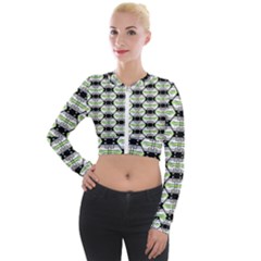 Hackers Town Void Mantis Hexagon Agender Pride Flag Long Sleeve Cropped Velvet Jacket by WetdryvacsLair