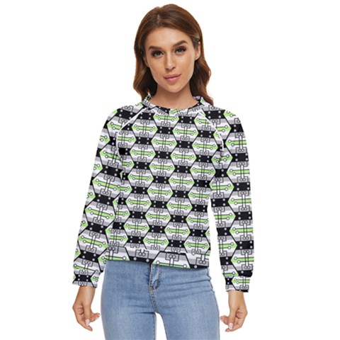 Hackers Town Void Mantis Hexagon Agender Pride Flag Women s Long Sleeve Raglan Tee by WetdryvacsLair