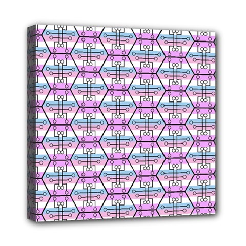 Hackers Town Void Mantis Hexagon Bigender Pride Flag Mini Canvas 8  X 8  (stretched) by WetdryvacsLair