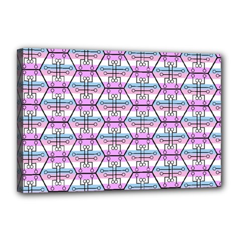 Hackers Town Void Mantis Hexagon Bigender Pride Flag Canvas 18  X 12  (stretched) by WetdryvacsLair