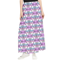 Hackers Town Void Mantis Hexagon Bigender Pride Flag Maxi Chiffon Skirt by WetdryvacsLair