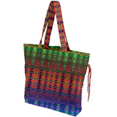 Pixels Drawstring Tote Bag by Thespacecampers