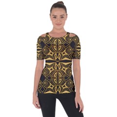Abstract Pattern Geometric Backgrounds Shoulder Cut Out Short Sleeve Top by Eskimos