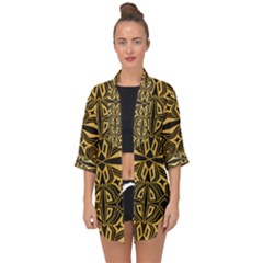 Abstract Pattern Geometric Backgrounds Open Front Chiffon Kimono by Eskimos