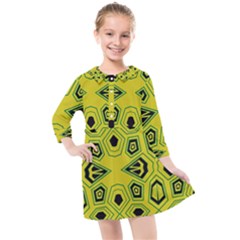Abstract Pattern Geometric Backgrounds  Kids  Quarter Sleeve Shirt Dress by Eskimos