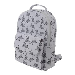 Robot Dog Drawing Motif Pattern Flap Pocket Backpack (large) by dflcprintsclothing