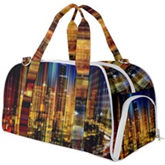 Skyline-light-rays-gloss-upgrade Burner Gym Duffel Bag by Jancukart