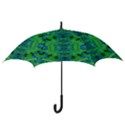 Vines Of Beautiful Flowers On A Painting In Mandala Style Hook Handle Umbrellas (Large) View3