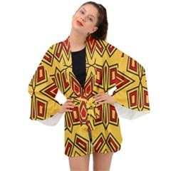 Abstract Pattern Geometric Backgrounds Long Sleeve Kimono by Eskimos