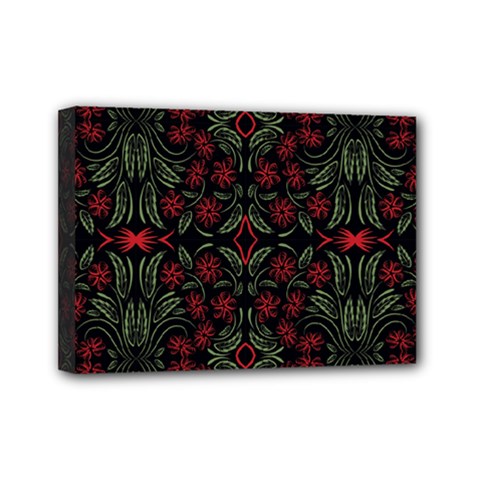 Folk Flowers Print Floral Pattern Ethnic Art Mini Canvas 7  X 5  (stretched) by Eskimos