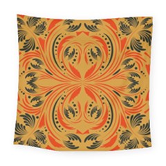 Folk Flowers Print Floral Pattern Ethnic Art Square Tapestry (large) by Eskimos