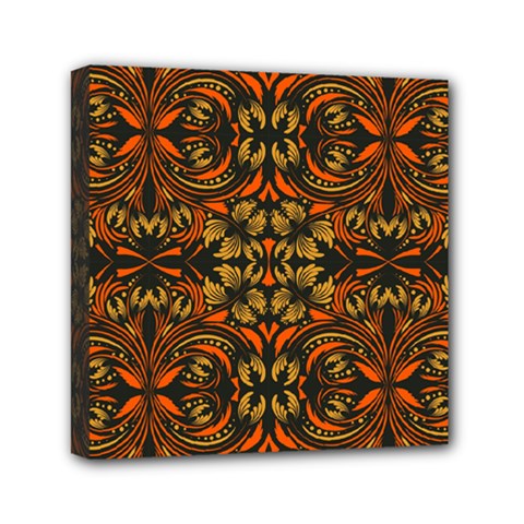 Folk Flowers Print Floral Pattern Ethnic Art Mini Canvas 6  X 6  (stretched) by Eskimos