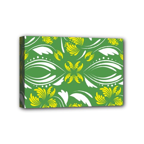 Folk Flowers Print Floral Pattern Ethnic Art Mini Canvas 6  X 4  (stretched) by Eskimos