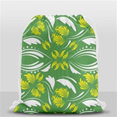 Folk Flowers Print Floral Pattern Ethnic Art Drawstring Bag (small) by Eskimos