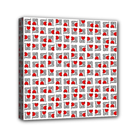 Spanish Love Phrase Motif Pattern Mini Canvas 6  X 6  (stretched) by dflcprintsclothing