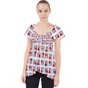 Spanish Love Phrase Motif Pattern Lace Front Dolly Top View1