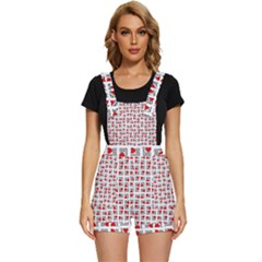 Spanish Love Phrase Motif Pattern Short Overalls by dflcprintsclothing