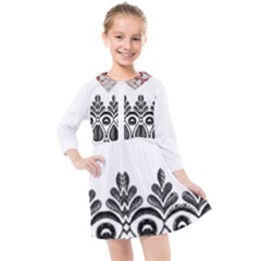 Im Fourth Dimension Black White 5 Kids  Quarter Sleeve Shirt Dress by imanmulyana