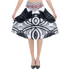 Im Fourth Dimension Black White 6 Flared Midi Skirt by imanmulyana