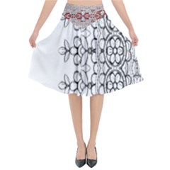 Im Fourth Dimension Black White 7 Flared Midi Skirt by imanmulyana
