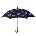 Eyes Evil Eye Blue Pattern Design Hook Handle Umbrellas (Medium) View3