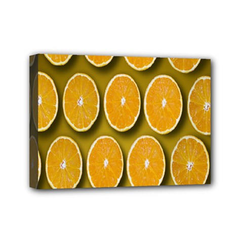 Oranges Slices  Pattern Mini Canvas 7  X 5  (stretched) by artworkshop