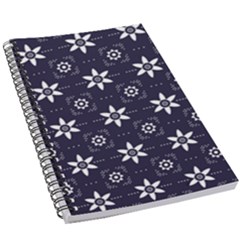 White Blue Floral Pattern 5 5  X 8 5  Notebook by designsbymallika