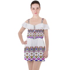 Im Fourth Dimension Colour 8 Ruffle Cut Out Chiffon Playsuit by imanmulyana
