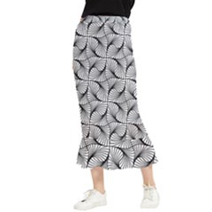 Abstract-gray Maxi Fishtail Chiffon Skirt by nateshop