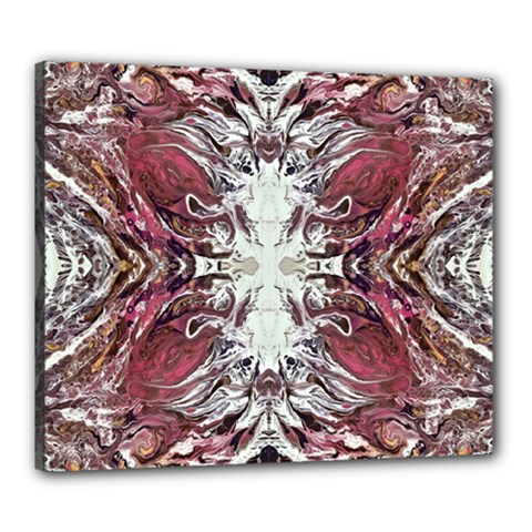 Pink On Gold Symmetry Canvas 24  X 20  (stretched) by kaleidomarblingart