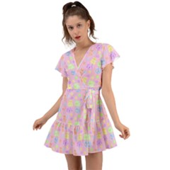 Dungeons And Cuties Flutter Sleeve Wrap Dress by thePastelAbomination