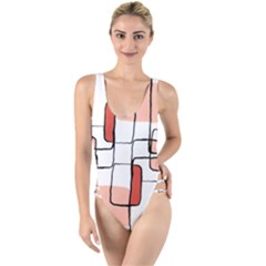 Abstract Seamless Pattern Art High Leg Strappy Swimsuit by Sapixe