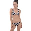 Illustration Checkered Pattern Decoration Ring Detail Crop Bikini Set View1
