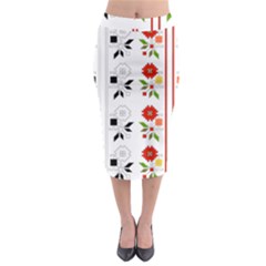 Vectors Bulgarian Folk Art Folk Art Midi Pencil Skirt by Sapixe