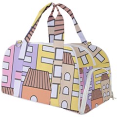 Houses City Architecture Building Burner Gym Duffel Bag by Sapixe