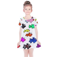 Fish Fishes Marine Life Swimming Water Kids  Simple Cotton Dress by Sapixe