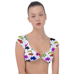 Fish Fishes Marine Life Swimming Water Cap Sleeve Ring Bikini Top by Sapixe