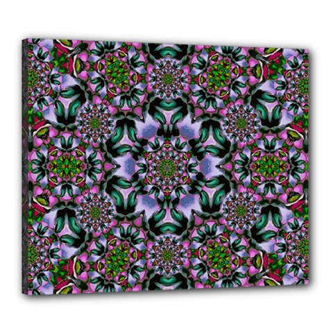 Tropical Blooming Forest With Decorative Flowers Mandala Canvas 24  X 20  (stretched) by pepitasart