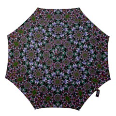 Tropical Blooming Forest With Decorative Flowers Mandala Hook Handle Umbrellas (large) by pepitasart